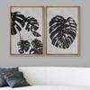 SIGNWIN Framed Wall Art Print Set Black & White Grayscale Monstera Leaves Nature Wilderness Illustrations Modern Art Rustic Relax/Calm Multicolor for Living Room, Bedroom, Office - 24"x36"x2 Natural view 3