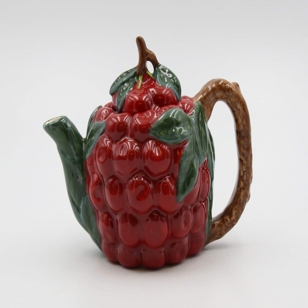 Cosmos Gifts Fine Ceramic Cherry Teapot, 7-1/8" L