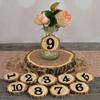 VALICLUD 10pcs Wedding Table Numbers Wood Wooden Table Numbers Wooden Wedding Number Wedding Decor Wedding Dcor Home Decorations Wooden Slice Table Numbers Wooden Sign Dining Table view 2