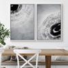 SIGNWIN 2 Piece Framed Canvas Wall Art Black and White Flowers Canvas Prints Home Artwork Decoration for Living Room,Bedroom - 24"x36"x2 Panels view 3