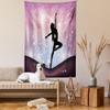 Ambesonne Contemporary Tapestry Twin Size, Silhouette of Ballerina Performing on Abstract Backdrop Magic Dance Fine Arts, Wall Hanging Bedspread Bed Cover Wall Decor, 68" X 88", Purple Black view 2