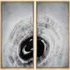 SIGNWIN 2 Piece Framed Canvas Wall Art Black and White Flowers Canvas Prints Home Artwork Decoration for Living Room,Bedroom - 24"x36"x2 Panels view 1