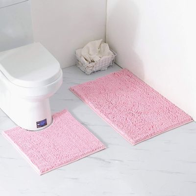JaidWefj Memory Foam Bath Mats Set of 2 Non Slip Absorbent Bathroom Decor Rug Shaggy Bathroom Floor Carpet for Kitchen Bathroom Floors