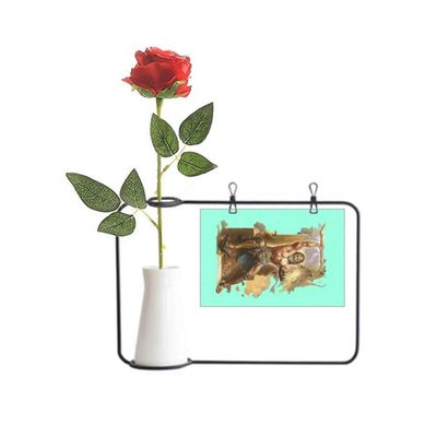 OFFbb-USA Gods Sky Thunder Throne Authority Artificial Rose Flower Hanging Vases Decoration Bottle
