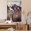 Ambesonne Alaska Mountains Tapestry Twin Size, Arctic Landscape Hiking Alaska Mountains Scenery in Usa Wilderness, Wall Hanging Bedspread Bed Cover Wall Decor, 68" X 88", Green Black White view 2