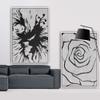 SIGNWIN 2 Piece Framed Canvas Wall Art Black and White Flowers Canvas Prints Home Artwork Decoration for Living Room,Bedroom - 24"x36"x2 Panels view 3