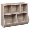 HOOBRO Kids Bookshelf, Bookcase Footboard, Toy Storage Cubby, Children's Toy Shelf, 35.4" L Toy Storage Cabinet, Fit for Children's Room, Playroom, Hallway, Kindergarten, Greige BG32CW01 view 1