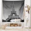 Ambesonne Eiffel Tower Tapestry King Size, Paris Landmark Monochrome Picture of Cityscape European Urban Famous Place Image, Wall Hanging Bedspread Bed Cover Wall Decor, 104" X 88", Grey view 1