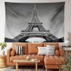 Ambesonne Eiffel Tower Tapestry King Size, Paris Landmark Monochrome Picture of Cityscape European Urban Famous Place Image, Wall Hanging Bedspread Bed Cover Wall Decor, 104" X 88", Grey view 2