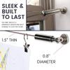 FAVOMOTO Stainless Steel Curtain Wire No Drill Rod 6ft Silver Photo Hanging Wire Heavy Duty for Farmhouse Decor view 2