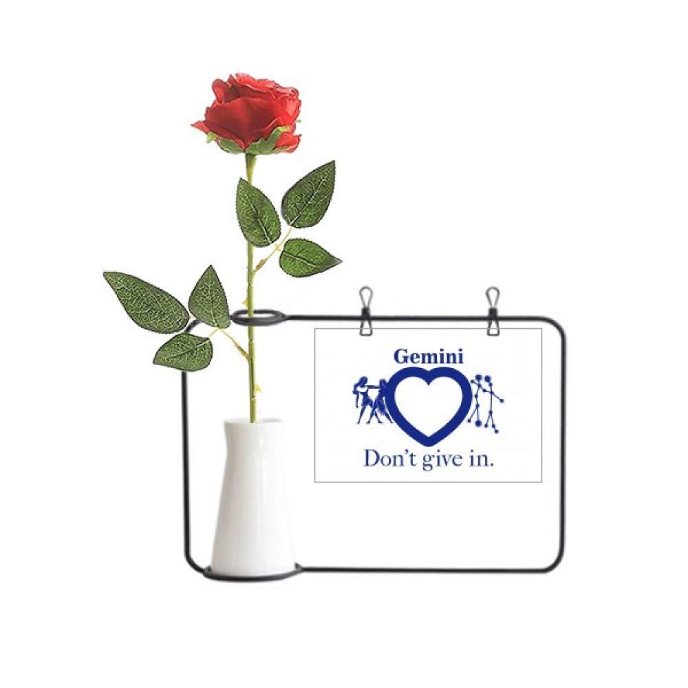 OFFbb-USA Motivation Constellation Love Gemini Artificial Rose Flower Hanging Vases Decoration Bottle, Multicolored, Medium