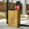Umbrella Racks WXYZ Golden Wrought Iron Umbrella Stand, Large Capacity Umbrella Bucket with Independent Drip Tray, 36x15x46cm view 2