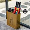 Umbrella Racks WXYZ Golden Wrought Iron Umbrella Stand, Large Capacity Umbrella Bucket with Independent Drip Tray, 36x15x46cm view 3