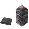 ASkinds Camping Drying Rack 3 Layers Hanging Dry Net Folding Mesh Hanger Outdoor Tableware Food Vegetables Dryer Rack with Zippers for Camping Hiking Fishing BBQ(Black) view 2