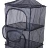 ASkinds Camping Drying Rack 3 Layers Hanging Dry Net Folding Mesh Hanger Outdoor Tableware Food Vegetables Dryer Rack with Zippers for Camping Hiking Fishing BBQ(Black) view 3