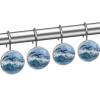 LORVIES Dolphins Jumping Marine Waves Shower Curtain Hooks Set of 12, Stainless Steel Shower Hooks Decorative Hanger Rings Rust Resistant for Bathroom Kids Room Fashion Home Decor view 2
