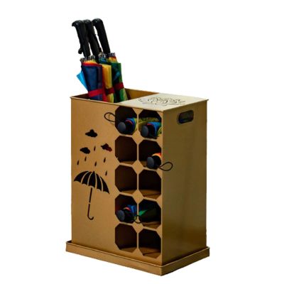 Umbrella Racks WXYZ Golden Hotel Business Umbrella Stand, Can Hold 22 Umbrellas, Waterproof and Rust-Proof Umbrella Bucket, 37x24x50cm