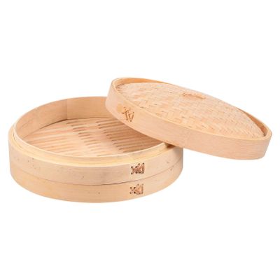 1 Set Chinese Bamboo Basket for Cooking Dumpling Easy to Clean