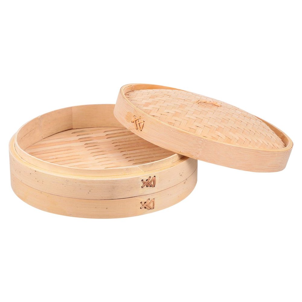 1 Set Chinese Bamboo Basket for Cooking Dumpling Easy to Clean