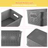 AREYZIN Plastic Storage Baskets Bins With Lid Organizing Container Lidded Knit Storage Organizer Bins for Shelves Drawers Desktop Closet Playroom Classroom Office, 6 Pack view 2