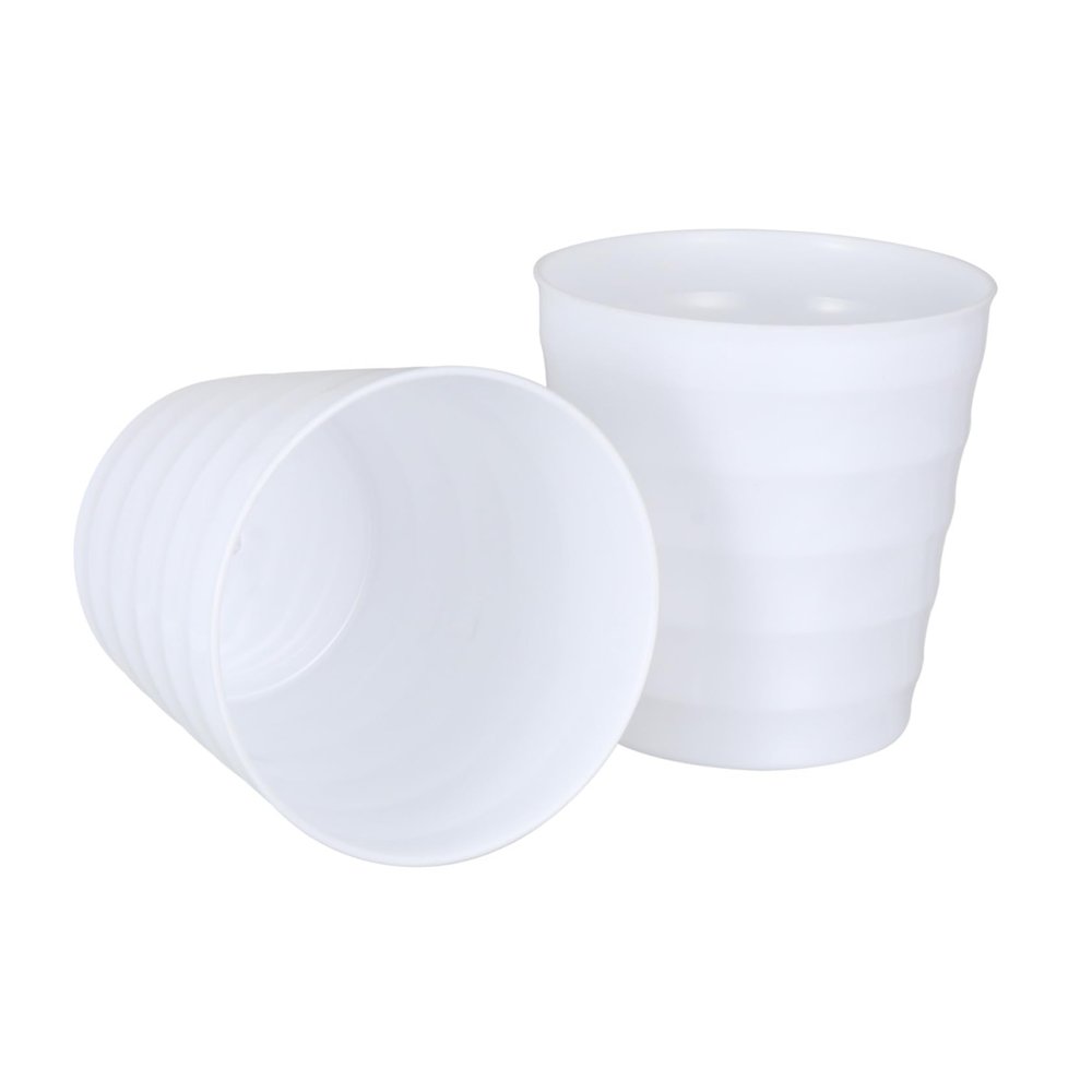 Cabilock 2pcs Thickened Plastic Flower Pots Threaded Design Height for Indoor and Outdoor Gardening for Home Decor and Gifting
