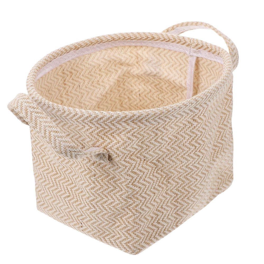 Cabilock 1pc Woven Storage Basket Storage Bins with Liner Rustic Wedding Decor Countertop Storage Woven Hamper Rattan Plant Basket Fabric Storage Bin Picnic Flax Jute Bride Apron