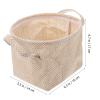 Cabilock 1pc Woven Storage Basket Storage Bins with Liner Rustic Wedding Decor Countertop Storage Woven Hamper Rattan Plant Basket Fabric Storage Bin Picnic Flax Jute Bride Apron view 2