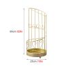 JLXJ Round Gold Umbrella Stand Rack for Indoor Outdoor Entryway, Elevated Antique Freestanding Umbrellas Organizer Holder with Scroll Design view 2