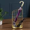 JLXJ Round Gold Umbrella Stand Rack for Indoor Outdoor Entryway, Elevated Antique Freestanding Umbrellas Organizer Holder with Scroll Design view 4