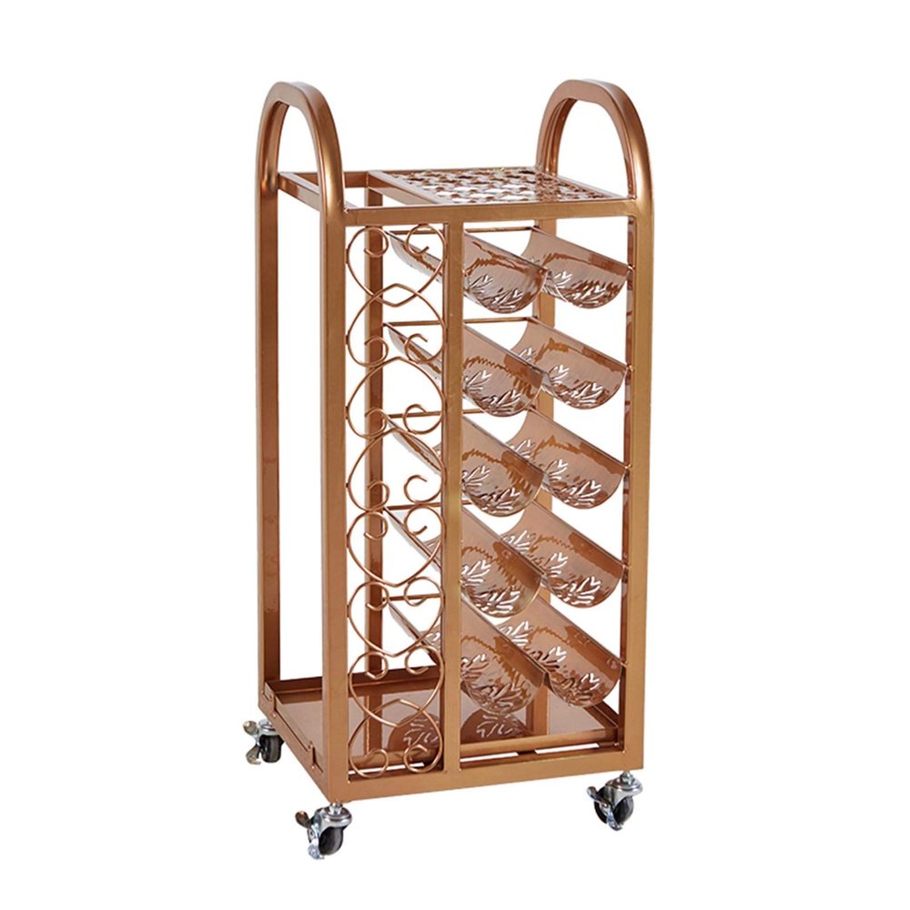 JLXJ Gold Large Umbrella Stand Rack with Wheel, Vintage Metal Canes Walking Sticks Holder for Home Office Patio, Heavy Duty