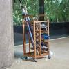 JLXJ Gold Large Umbrella Stand Rack with Wheel, Vintage Metal Canes Walking Sticks Holder for Home Office Patio, Heavy Duty view 2