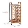 JLXJ Gold Large Umbrella Stand Rack with Wheel, Vintage Metal Canes Walking Sticks Holder for Home Office Patio, Heavy Duty view 4