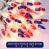 4th of July Decoration Patriotic Mini Lights - 100 Count 20 Feet Red White Blue Incandescent Bulb Waterproof String Lights Plug in for Indoor Outdoor Christmas Party Patio Independence Day Decoration view 2