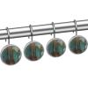 LORVIES Old Grunge Wood Panels Pattern Shower Curtain Hooks Set of 12, Stainless Steel Shower Hooks Decorative Hanger Rings Rust Resistant for Bathroom Kids Room Fashion Home Decor view 2