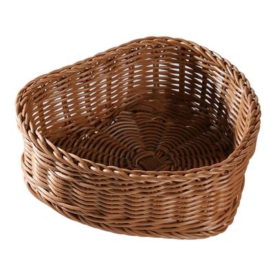 bread baskets for serving basket fruit bowl bamboo wicker cornucopia wood bowls - Simulated Rattan - Woven Dried Fruit Tray L Brown