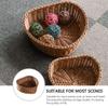 bread baskets for serving basket fruit bowl bamboo wicker cornucopia wood bowls - Simulated Rattan - Woven Dried Fruit Tray L Brown view 2