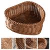 bread baskets for serving basket fruit bowl bamboo wicker cornucopia wood bowls - Simulated Rattan - Woven Dried Fruit Tray L Brown view 4