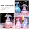 Amosfun Fairy Tale Castle Snow Globe Music Box LED Lights Desktop Ornament Kids Girls Women Christmas Birthday Home Decor view 2