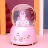 Amosfun Fairy Tale Castle Snow Globe Music Box LED Lights Desktop Ornament Kids Girls Women Christmas Birthday Home Decor view 3