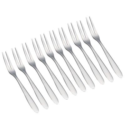 Cabilock 10pcs Kids Forks Sample Spoons Kids Suit Case Dessert Fork Small Appetizer Forks Birthday Tasting Forks Fruit Fork Cake Forks Cocktail Forks Decorate Toothpick Food Stainless Steel