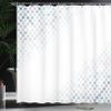 Ambesonne Abstract Shower Curtain, Beam Shape with Geometric 6 Cornered Mosaic Style Futuristic Illustration, Cloth Fabric Bathroom Decor Set with Hooks, 69" W x 75" L, Pale Pink Grey view 3