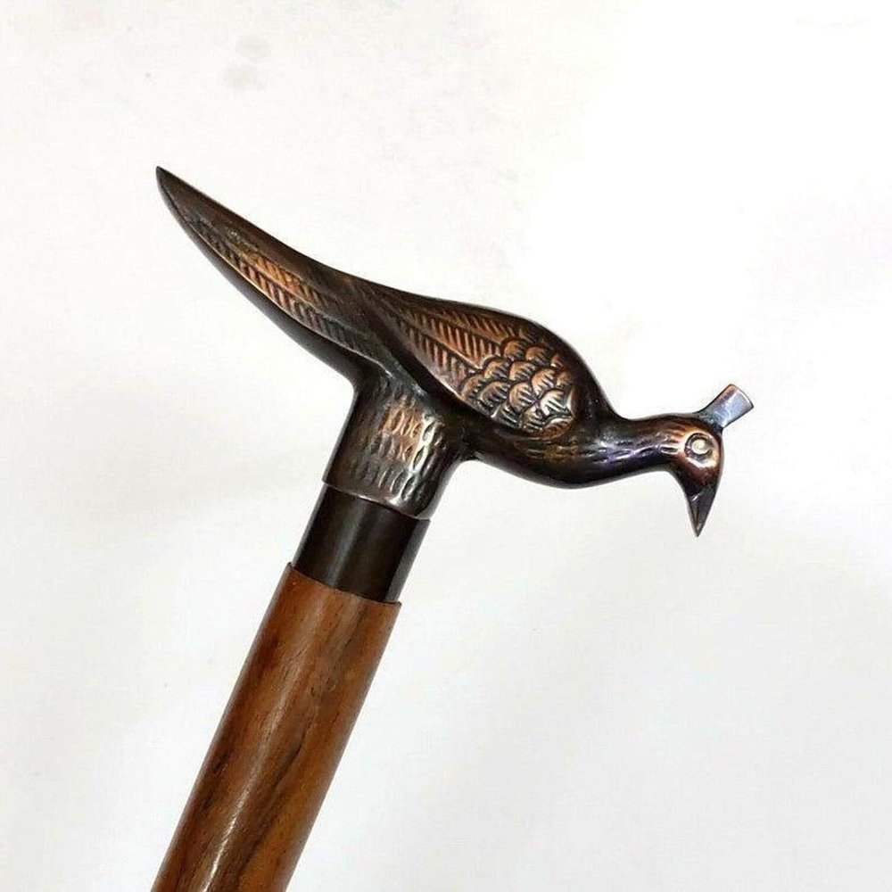 Vimal Nautical Copper/Black Peacock Victorian Handle Handmade Brass Wands-Walking Cane-Walking Stick-Canes