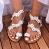 ZBYY Flat Sandals for Women,Summer Women's Sandals Bohemian Flowers Flat Beach Shoes Ring Toe Flip Flop Sandals view 3