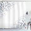Ambesonne Abstract Shower Curtain, Beam Shape with Geometric 6 Cornered Mosaic Style Futuristic Illustration, Cloth Fabric Bathroom Decor Set with Hooks, 84" Long Extra, Sea Green view 1