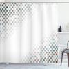 Ambesonne Abstract Shower Curtain, Beam Shape with Geometric 6 Cornered Mosaic Style Futuristic Illustration, Cloth Fabric Bathroom Decor Set with Hooks, 84" Long Extra, Jade Green view 1