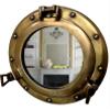 Antique Brass Porthole Mirror Aluminum Porthole 15" Wall Hanging Nautical Home Decor view 1