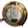 Antique Brass Porthole Mirror Aluminum Porthole 15" Wall Hanging Nautical Home Decor view 4