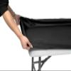 Shamrock Home Polyester 6ft Fitted Tablecloth, Elastic Rectangle Table Cover, Table Cloth, Fitted Table Covers for 6 Foot Tables, Picnic Table Cover Indoor Outdoor, Washable 72x30 inch, Black view 1