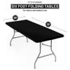 Shamrock Home Polyester 6ft Fitted Tablecloth, Elastic Rectangle Table Cover, Table Cloth, Fitted Table Covers for 6 Foot Tables, Picnic Table Cover Indoor Outdoor, Washable 72x30 inch, Black view 2