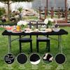 Shamrock Home Polyester 6ft Fitted Tablecloth, Elastic Rectangle Table Cover, Table Cloth, Fitted Table Covers for 6 Foot Tables, Picnic Table Cover Indoor Outdoor, Washable 72x30 inch, Black view 4
